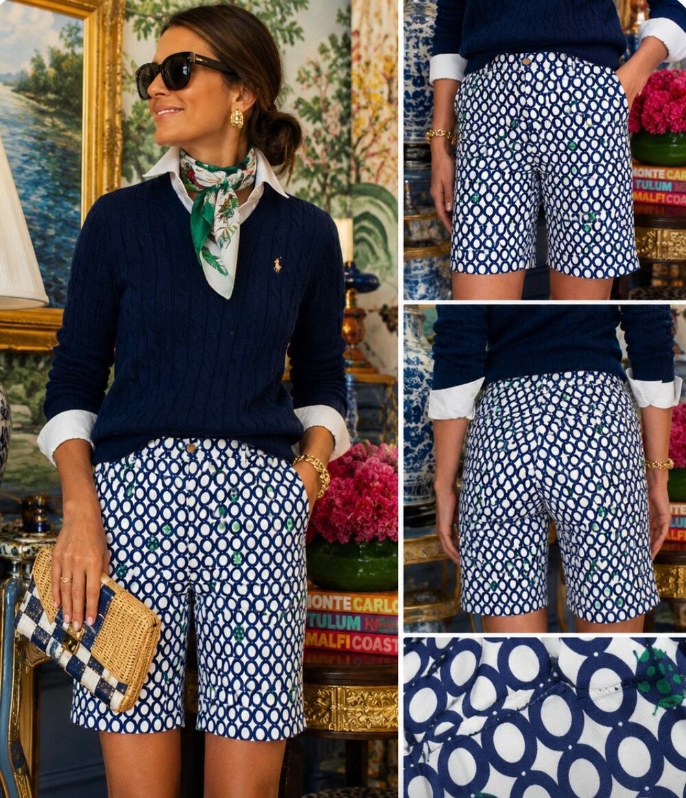 New Melly M Melissa Madden Ladybug Bermuda Chino Shorts maximalism golf Size 4
